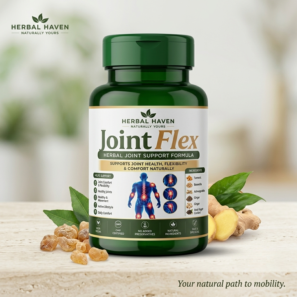 JointFlex Herbal Joint Support Capsules – Natural Mobility, Flexibility & Joint Wellness Formula